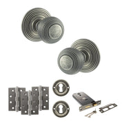 Atlantic Old English Ripon Door Knob Pack (Lock Set - Horizontal Sashlock, 3" Fire Rated Hinges x3)