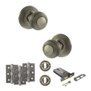 Atlantic Old English Ripon Door Knob Pack (Lock Set - Horizontal Sashlock, 3" Fire Rated Hinges x3)