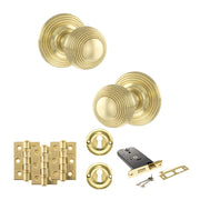 Atlantic Old English Ripon Door Knob Pack (Lock Set - Horizontal Sashlock, 3" Fire Rated Hinges x3)