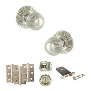 Atlantic Old English Ripon Door Knob Pack (Lock Set - Horizontal Bathlock, 3" Fire Rated Hinges x3)