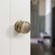 Atlantic Old English Harrogate Door Knob Pack (Bathroom Set - 4" Deadbolt, 3" Fire Rated Hinges x3)