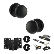 Atlantic Old English Harrogate Door Knob Pack (Lock Set - 3" Latch & Deadlock, 4" Fire Rated Hinges x3)