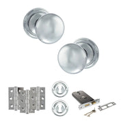 Atlantic Old English Harrogate Door Knob Pack (Lock Set - Horizontal Sashlock, 3" Fire Rated Hinges x3)