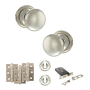 Atlantic Old English Harrogate Door Knob Pack (Lock Set - Horizontal Sashlock, 3" Fire Rated Hinges x3)