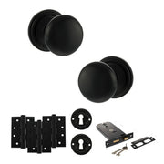 Atlantic Old English Harrogate Door Knob Pack (Lock Set - Horizontal Sashlock, 4" Fire Rated Hinges x3)
