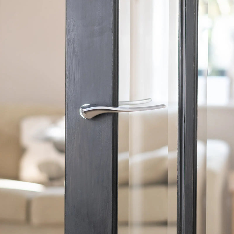 Atlantic Forme Olimpia Lever Door Handle on Concealed Round Rose - Satin Chrome