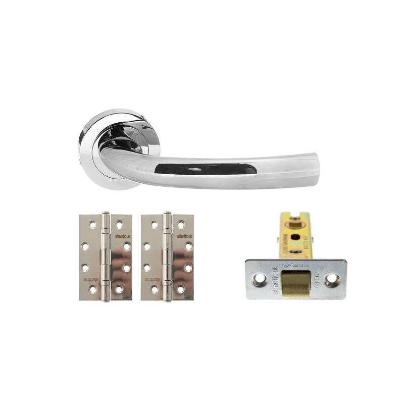 Atlantic STATUS Nevada Door Handle Pack (Latch Set - 3" CE Latch, 4" Slim Knuckle Hinges x2)