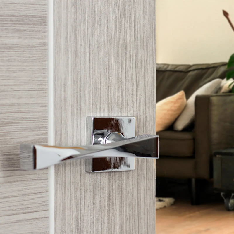 Atlantic Senza Pari Guido Door Handle Pack (Euro Lock Set - 2.5" CE Sashlock, 4" Fire Rated Hinges x3)