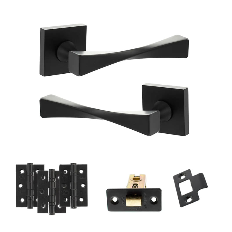 Atlantic Senza Pari Guido Door Handle Pack (Latch Set - 2.5" CE Latch, 3" Fire Rated Hinges x3)
