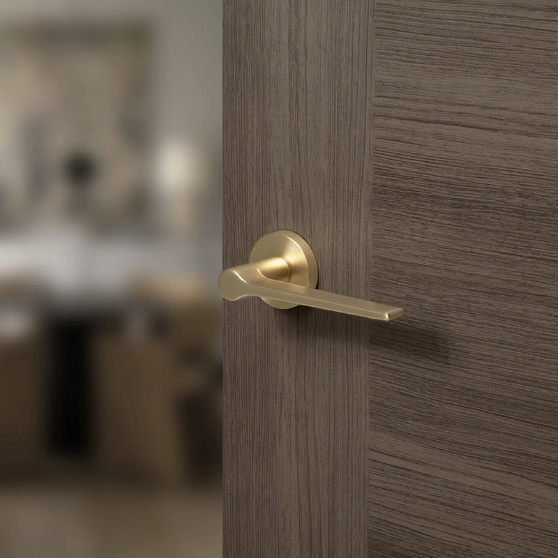 Atlantic Senza Pari Laviano Door Handle Pack (Bathroom Set - 2.5" CE Bathroom Lock, 3" Fire Rated Hinges x3)