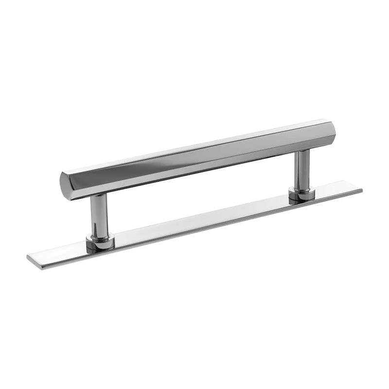 Atlantic Millhouse Brass Pennington Hexagonal T-Bar Cabinet Pull Handle on Backplate 128mm
