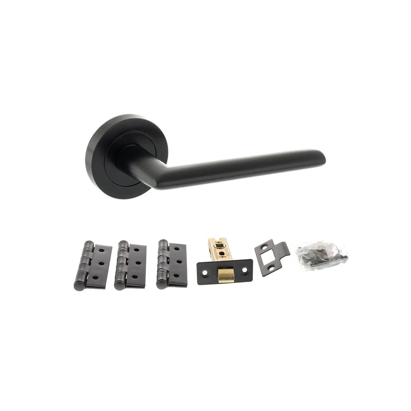 Atlantic STATUS Alabama Door Handle Pack (Latch Set - 2.5" CE Latch, 3" Fire Rated Hinges x3)
