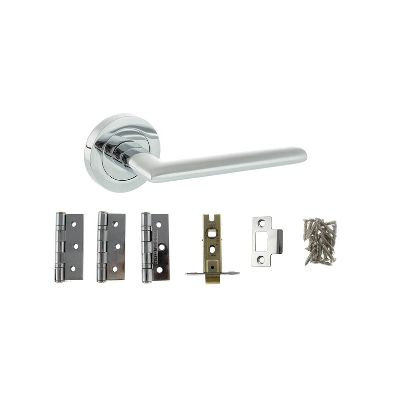 Atlantic STATUS Alabama Door Handle Pack (Latch Set - 2.5" CE Latch, 3" Fire Rated Hinges x3)