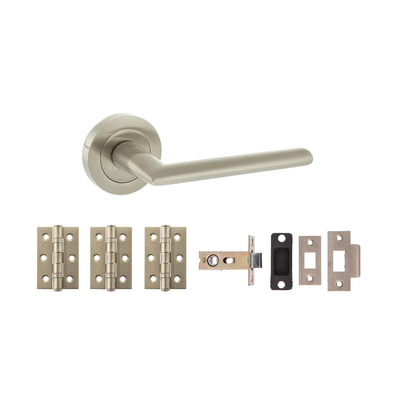 Atlantic STATUS Alabama Door Handle Pack (Latch Set - 2.5" CE Latch, 3" Fire Rated Hinges x3)