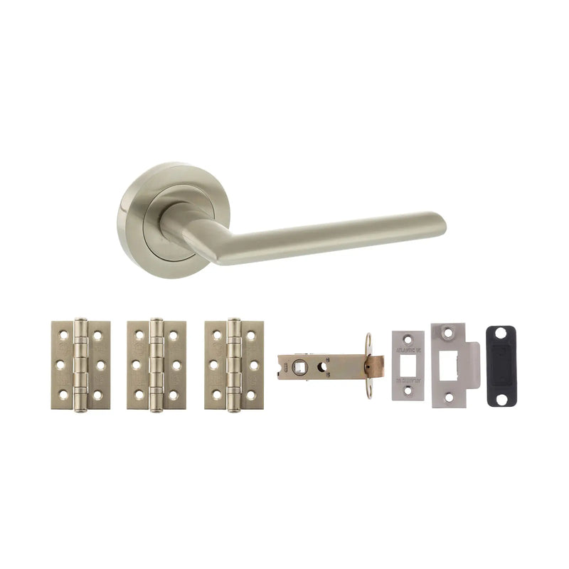 Atlantic STATUS Alabama Door Handle Pack (Latch Set - 3" CE Latch, 3" Fire Rated Hinges x3)