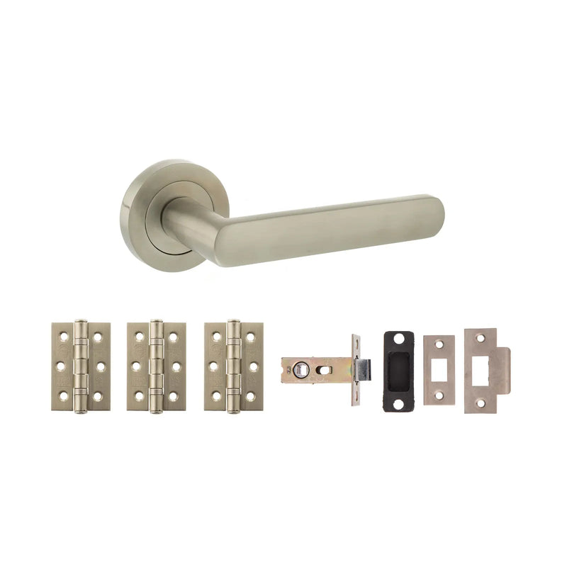 Atlantic STATUS Carolina Door Handle Pack (Latch Set - 2.5" CE Latch, 3" Fire Rated Hinges x3)