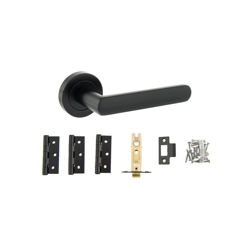 Atlantic STATUS Carolina Door Handle Pack (Latch Set - 3" CE Latch, 3" Fire Rated Hinges x3)