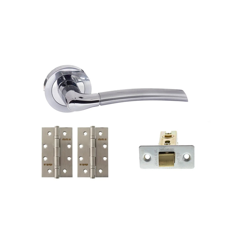 Atlantic STATUS Indiana Door Handle Pack (Latch Set - 3" CE Latch, 4" Slim Knuckle Hinges x2)