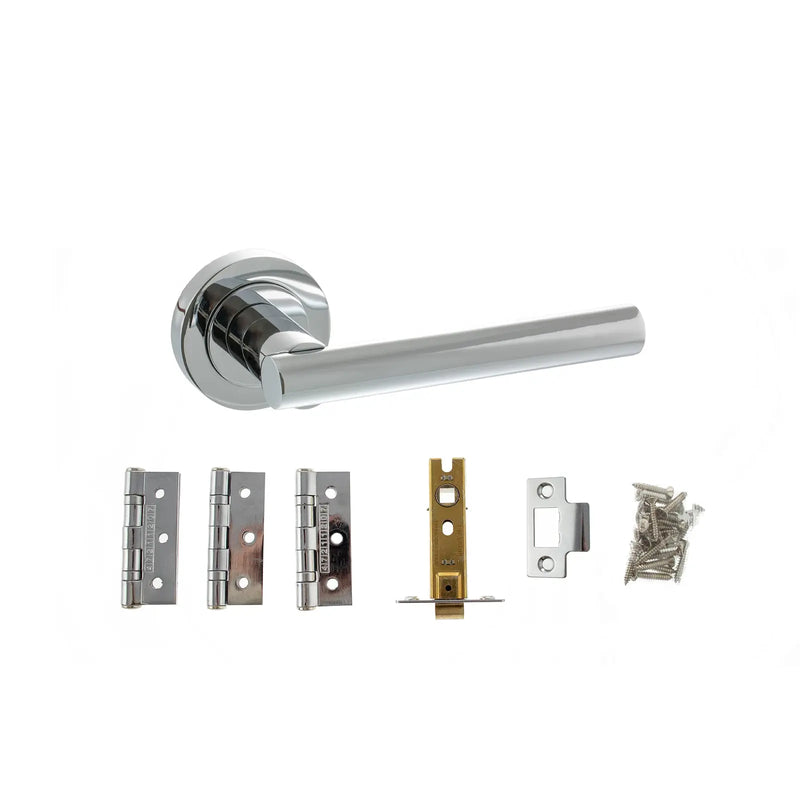 Atlantic STATUS Nebraska Door Handle Pack (Latch Set - 3" CE Latch, 3" Fire Rated Hinges x3)