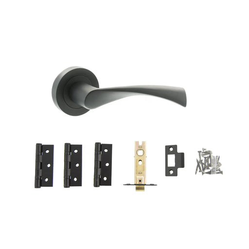 Atlantic STATUS Colorado Door Handle Pack (Latch Set - 3" CE Latch, 3" Fire Rated Hinges x3)