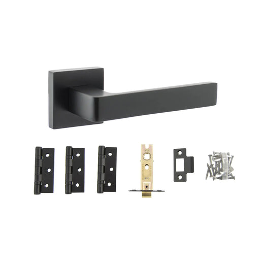 Atlantic STATUS Montana Door Handle Pack (Latch Set - 2.5" CE Latch, 3" Fire Rated Hinges x3)