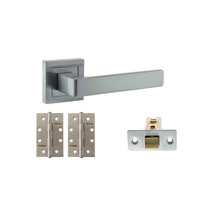 Atlantic STATUS Montana Door Handle Pack (Latch Set - 3" CE Latch, 4" Slim Knuckle Hinges x2)