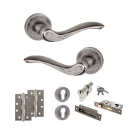 Atlantic Old English Warwick Door Handle Pack (Euro Lock Set - 3" CE Sashlock, 4" Slim Knuckle Hinges x2)