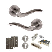 Atlantic Old English Warwick Door Handle Pack (Euro Lock Set - 3" CE Sashlock, 4" Slim Knuckle Hinges x2)