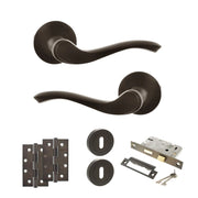 Atlantic Old English Warwick Door Handle Pack (3 Lever Lock Set - 2.5" CE Sashlock, 4" Slim Knuckle Hinges x2)