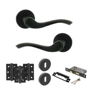 Atlantic Old English Warwick Door Handle Pack (3 Lever Lock Set - 3" CE Sashlock, 3" Fire Rated Hinges x3)