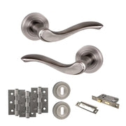 Atlantic Old English Warwick Door Handle Pack (3 Lever Lock Set - 3" CE Sashlock, 3" Fire Rated Hinges x3)