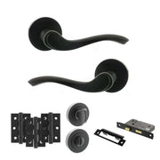 Atlantic Old English Warwick Door Handle Pack (Bathroom Set - 3" CE Bathroom Lock, 3" Fire Rated Hinges x3)