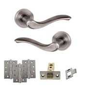 Atlantic Old English Warwick Door Handle Pack (Latch Set - 2.5" CE Latch, 4" Fire Rated Hinges x3)