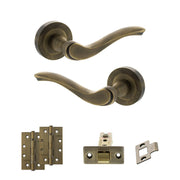 Atlantic Old English Warwick Door Handle Pack (Latch Set - 2.5" CE Latch, 4" Slim Knuckle Hinges x2)