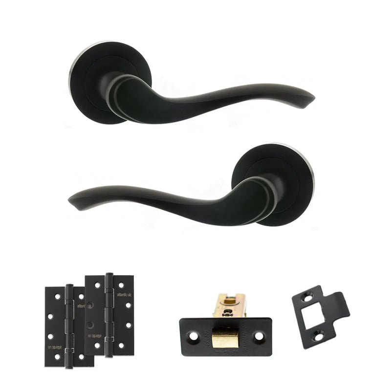 Atlantic Old English Warwick Door Handle Pack (Latch Set - 2.5" CE Latch, 4" Slim Knuckle Hinges x2)