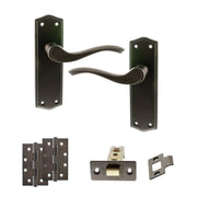 Atlantic Old English Warwick Door Handle Pack (Latch Set - 2.5" CE Latch, 4" Slim Knuckle Hinges x2)