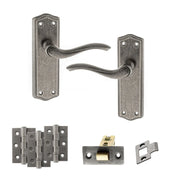 Atlantic Old English Warwick Door Handle Pack (Latch Set - 2.5" CE Latch, 3" Fire Rated Hinges x3)