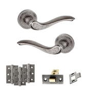 Atlantic Old English Warwick Door Handle Pack (Latch Set - 3" CE Latch, 3" Fire Rated Hinges x3)