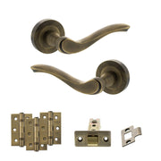 Atlantic Old English Warwick Door Handle Pack (Latch Set - 3" CE Latch, 3" Fire Rated Hinges x3)