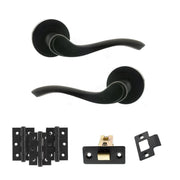 Atlantic Old English Warwick Door Handle Pack (Latch Set - 3" CE Latch, 3" Fire Rated Hinges x3)