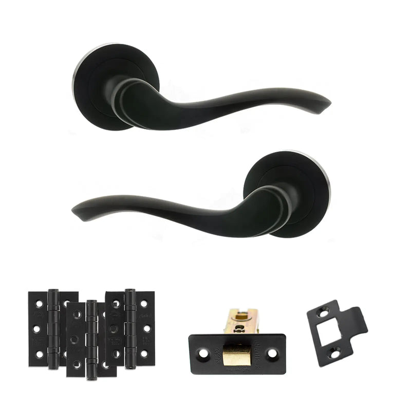 Atlantic Old English Warwick Door Handle Pack (Latch Set - 3" CE Latch, 3" Fire Rated Hinges x3)