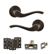 Atlantic Old English Warwick Door Handle Pack (Latch Set - 3" CE Latch, 3" Fire Rated Hinges x3)