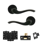 Atlantic Old English Warwick Door Handle Pack (Latch Set - 3" CE Latch, 4" Fire Rated Hinges x3)