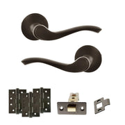Atlantic Old English Warwick Door Handle Pack (Latch Set - 3" CE Latch, 4" Fire Rated Hinges x3)
