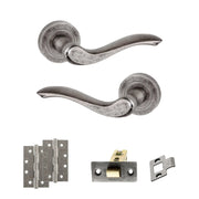 Atlantic Old English Warwick Door Handle Pack (Latch Set - 3" CE Latch, 4" Slim Knuckle Hinges x2)
