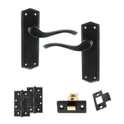 Atlantic Old English Warwick Door Handle Pack (Latch Set - 3" CE Latch, 4" Slim Knuckle Hinges x2)