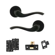 Atlantic Old English Warwick Door Handle Pack (Latch Set - 3" CE Latch, 4" Slim Knuckle Hinges x2)