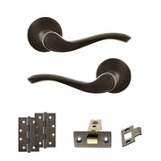 Atlantic Old English Warwick Door Handle Pack (Latch Set - 3" CE Latch, 4" Slim Knuckle Hinges x2)