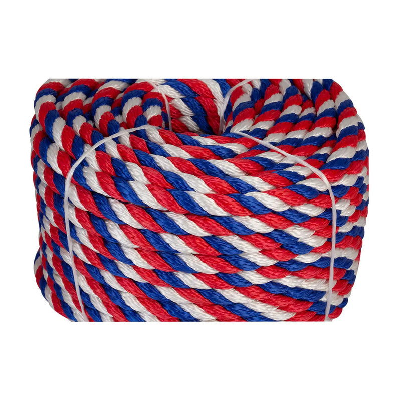 Chain Products Braided Polyester Yacht Rope 10mm - White with Red Fleck - 50m Reel