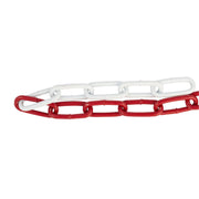 Chain Products Steel Barrier Chain 6 x 42 x 11mm - Red & White Plated - Per Metre